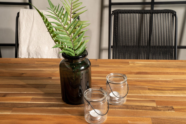 Venture Home Bois Dining table 200*100cm - Black Legs / Acacia +Bois Armchair - Black Alu /