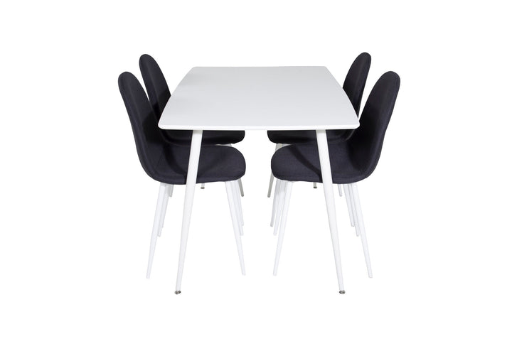 Venture Home Polar Dining table 120 cm - White White+Polar Dining Chair - White Legs - Black
