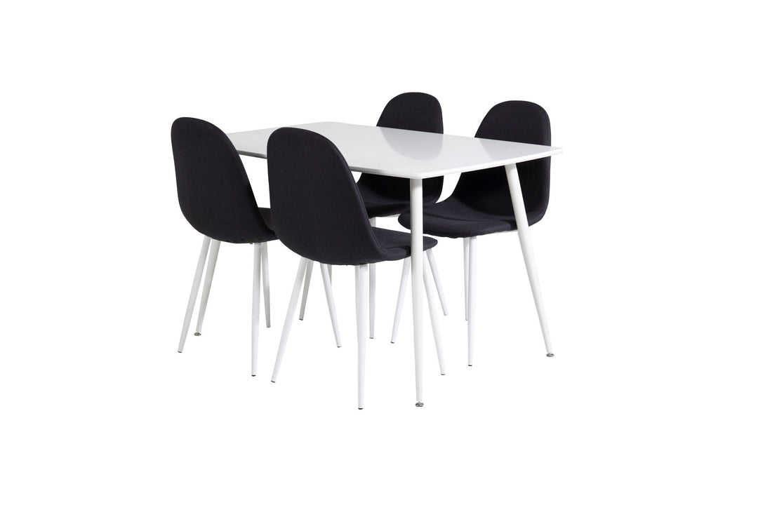 Venture Home Polar Dining table 120 cm - White White+Polar Dining Chair - White Legs - Black