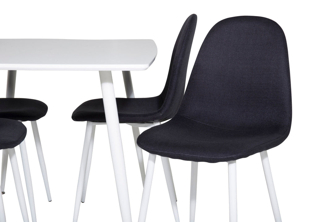Venture Home Polar Dining table 120 cm - White White+Polar Dining Chair - White Legs - Black