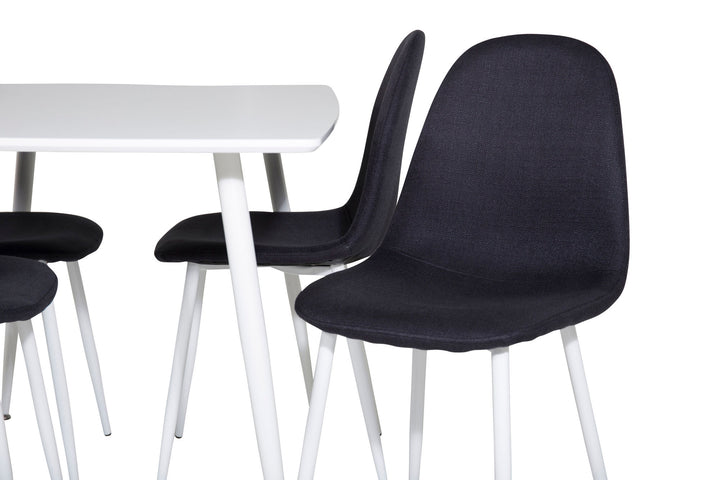 Venture Home Polar Dining table 120 cm - White White+Polar Dining Chair - White Legs - Black
