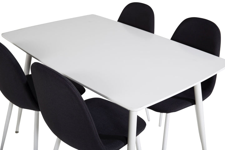 Venture Home Polar Dining table 120 cm - White White+Polar Dining Chair - White Legs - Black