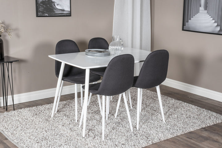 Venture Home Polar Dining table 120 cm - White White+Polar Dining Chair - White Legs - Black