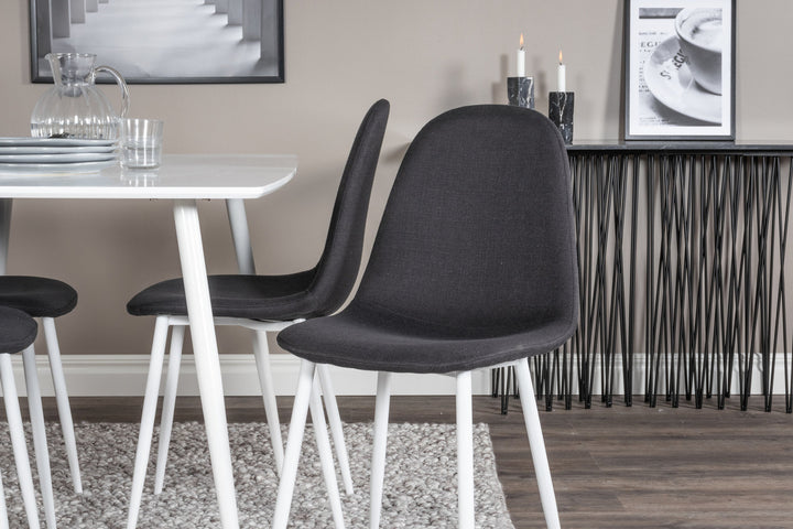 Venture Home Polar Dining table 120 cm - White White+Polar Dining Chair - White Legs - Black