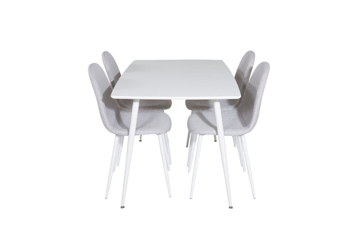 Venture Home Polar Dining table 120 cm - White White+Polar Dining Chair - White Legs - Light