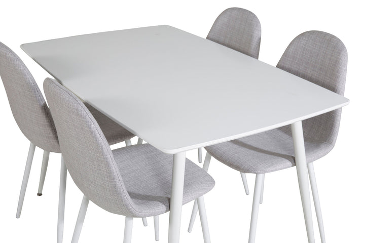 Venture Home Polar Dining table 120 cm - White White+Polar Dining Chair - White Legs - Light