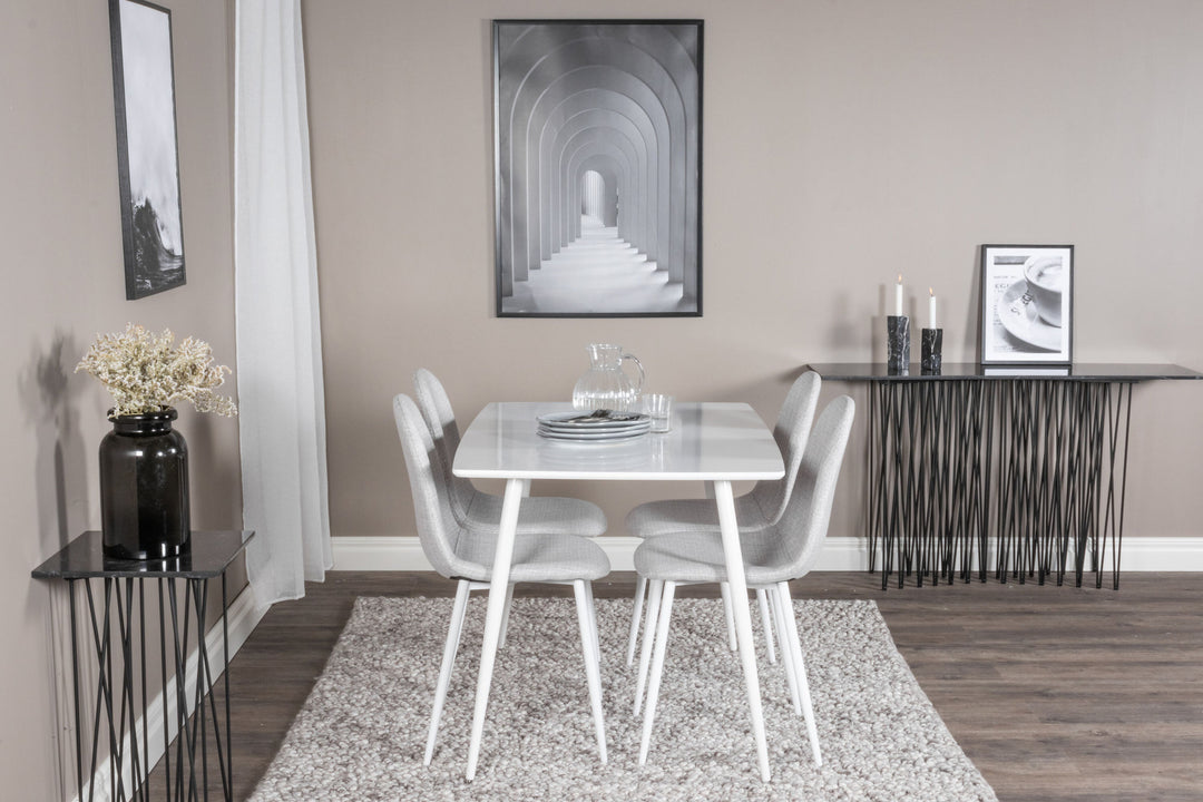 Venture Home Polar Dining table 120 cm - White White+Polar Dining Chair - White Legs - Light