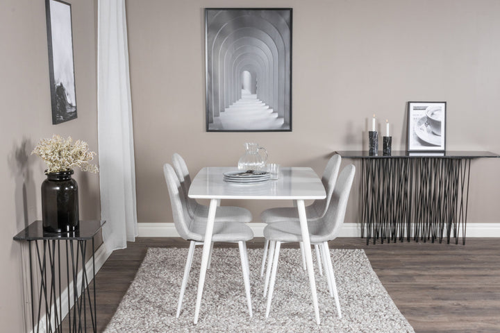 Venture Home Polar Dining table 120 cm - White White+Polar Dining Chair - White Legs - Light