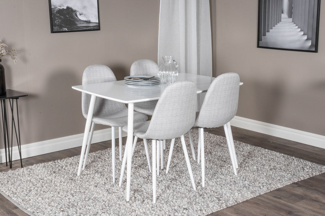 Venture Home Polar Dining table 120 cm - White White+Polar Dining Chair - White Legs - Light