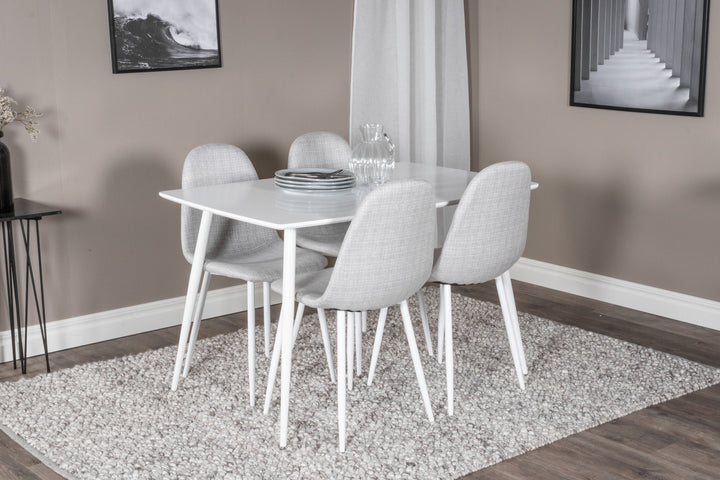 Venture Home Polar Dining table 120 cm - White White+Polar Dining Chair - White Legs - Light