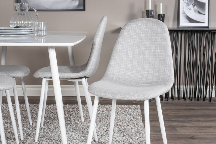Venture Home Polar Dining table 120 cm - White White+Polar Dining Chair - White Legs - Light