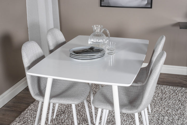 Venture Home Polar Dining table 120 cm - White White+Polar Dining Chair - White Legs - Light