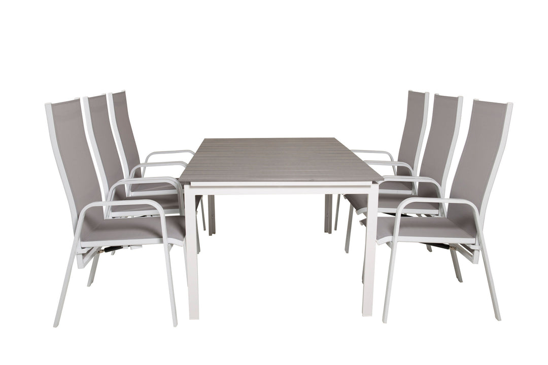 Venture Home Levels Table 160/240 - White/Grey - Copacabana Recliner Chair - White/Grey 6