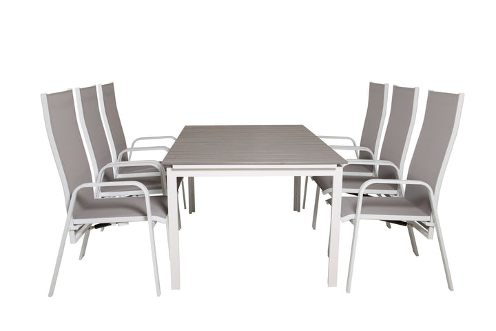 Venture Home Levels Table 160/240 - White/Grey - Copacabana Recliner Chair - White/Grey 6