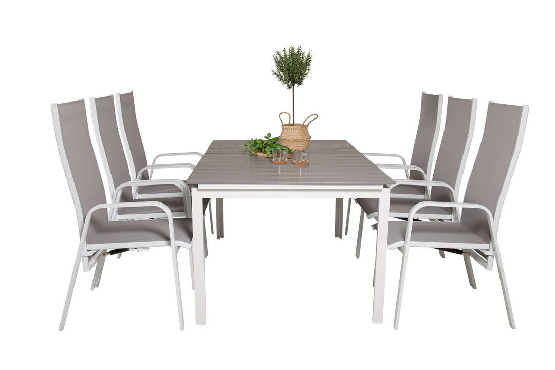 Venture Home Levels Table 160/240 - White/Grey - Copacabana Recliner Chair - White/Grey 6