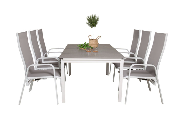 Venture Home Levels Table 160/240 - White/Grey - Copacabana Recliner Chair - White/Grey 6
