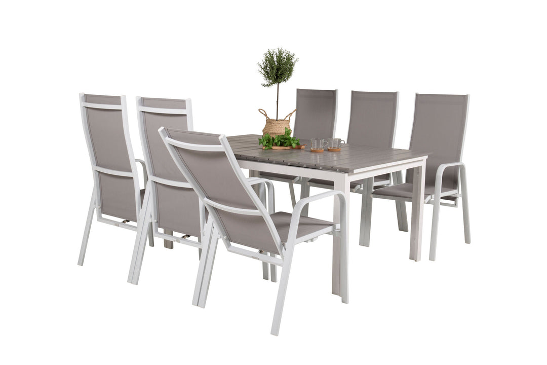 Venture Home Levels Table 160/240 - White/Grey - Copacabana Recliner Chair - White/Grey 6