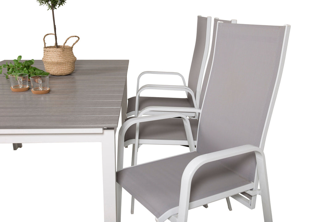 Venture Home Levels Table 160/240 - White/Grey - Copacabana Recliner Chair - White/Grey 6