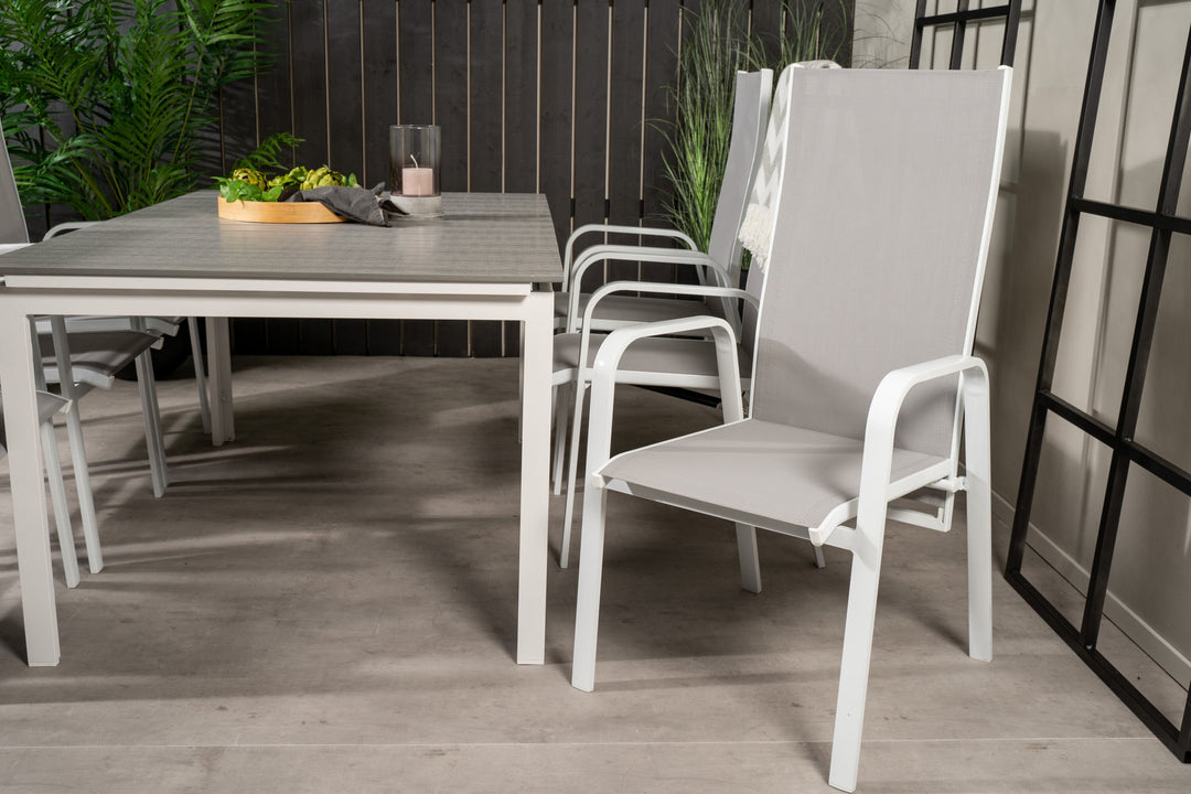 Venture Home Levels Table 160/240 - White/Grey - Copacabana Recliner Chair - White/Grey 6