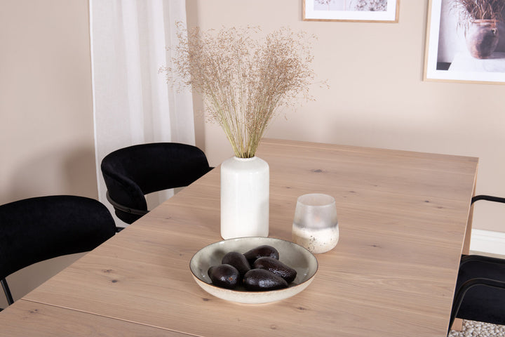 Venture Home Slider Extention Table - White Wash - 170+40+40cm +Arrow armchair - Black Legs