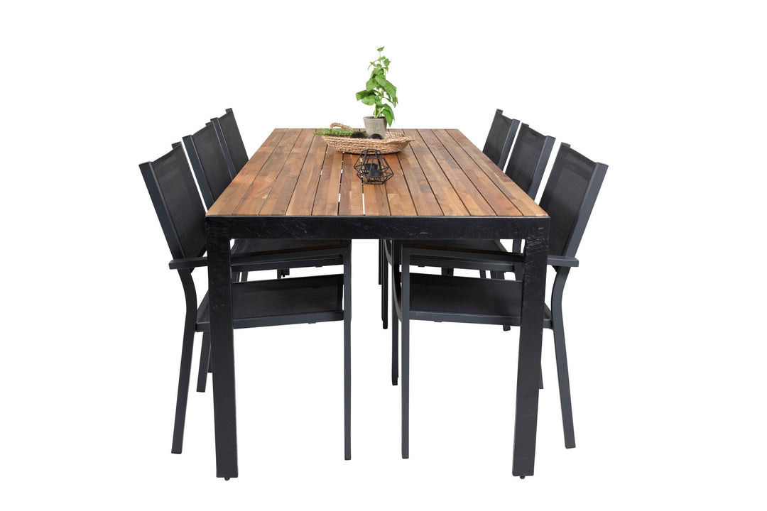 Venture Home Bois Dining table 200*100cm - Black Legs / Acacia +Copacabana Arm Chair (stacka