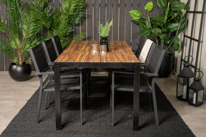 Venture Home Bois Dining table 200*100cm - Black Legs / Acacia +Copacabana Arm Chair (stacka