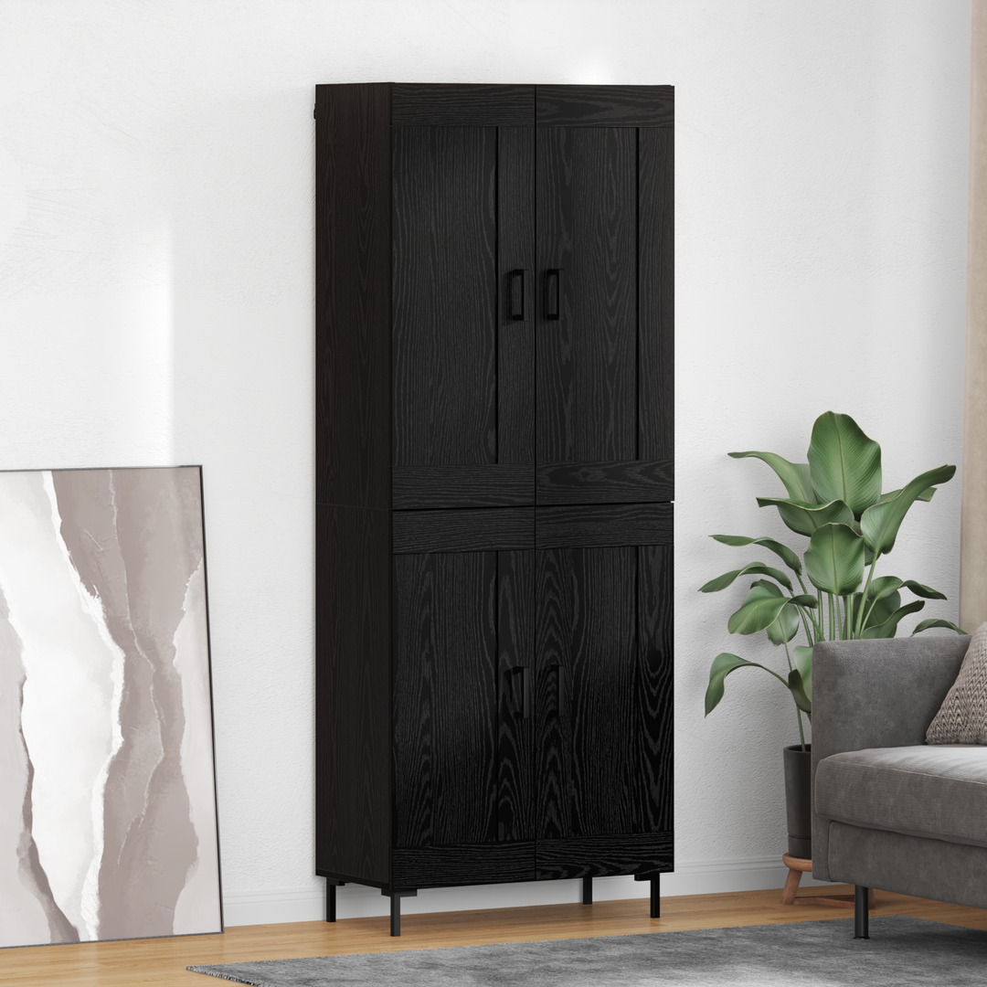 Highboard 2 pcs Sort eg Konstrueret træ