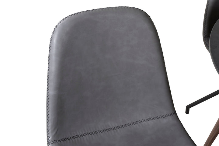 Venture Home Plaza Round Table 100 cm - Black Top - Walnut legs+Polar Dining Chair with Spin function - black Legs - Black PU - Black Stitches_4