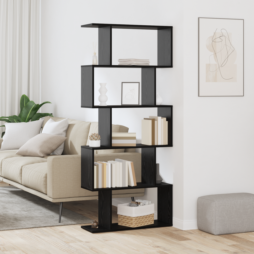 Bogskab Sort eg 70 x 24 x 161 cm Konstrueret træ