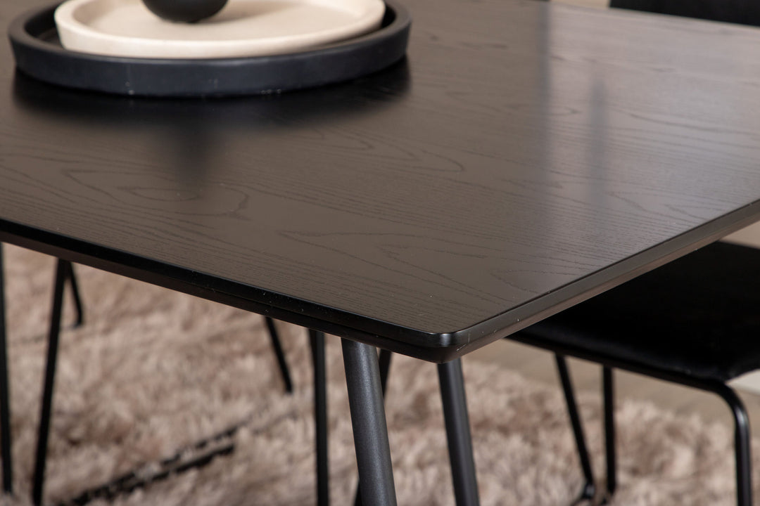 Venture Home Petra Dining Table , Black Black Veneer+Kenth Chair , Black Black Velvet_6