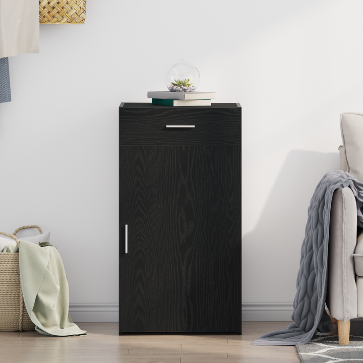 Sideboard med skuffe Sort eg 50 x 42,5 x 93 cm