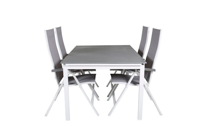 Venture Home Levels Table 160/240 - White/Grey+Albany Light 5-pos white alu / Grey Textilene_4