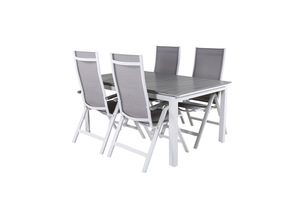Venture Home Levels Table 160/240 - White/Grey+Albany Light 5-pos white alu / Grey Textilene_4