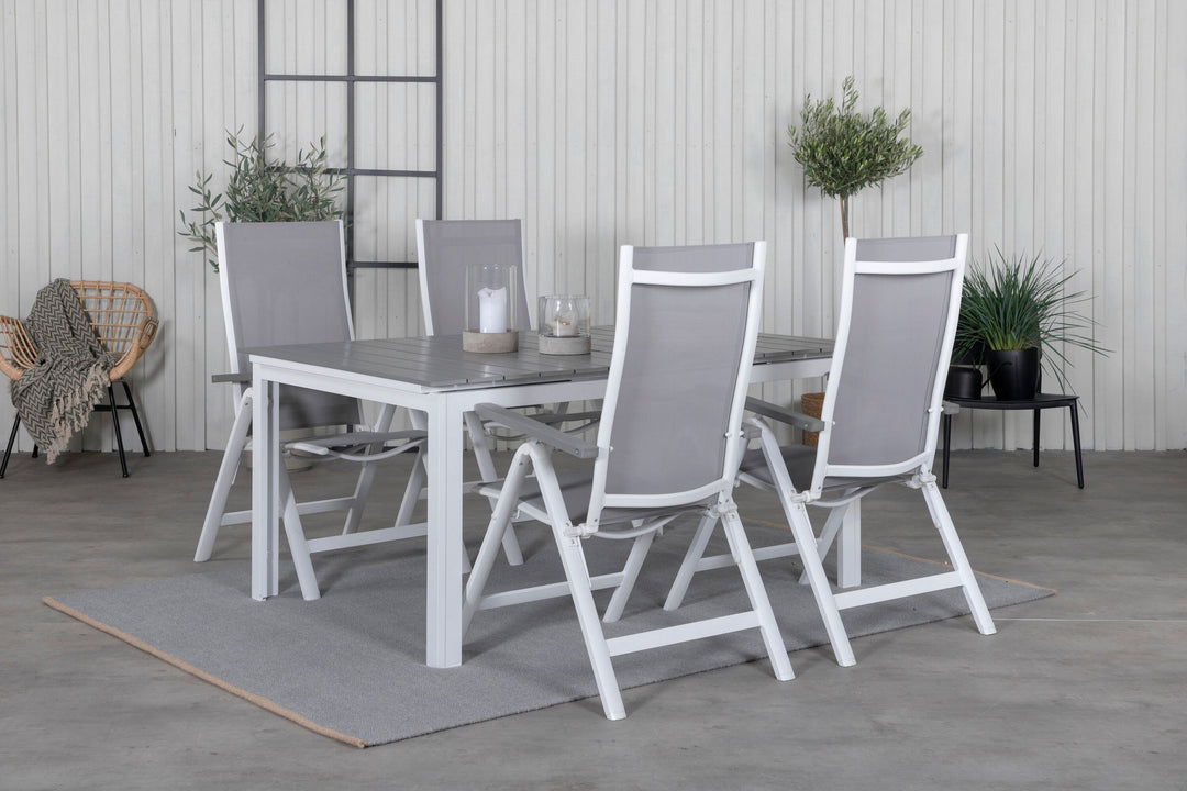 Venture Home Levels Table 160/240 - White/Grey+Albany Light 5-pos white alu / Grey Textilene_4