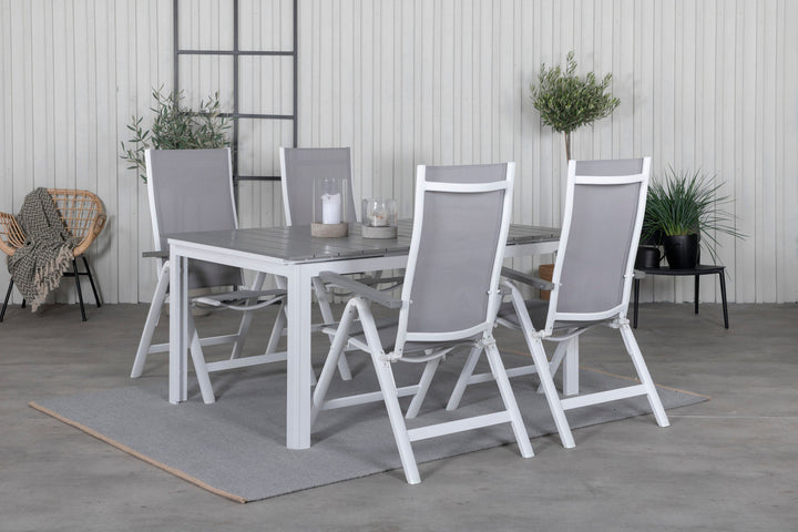 Venture Home Levels Table 160/240 - White/Grey+Albany Light 5-pos white alu / Grey Textilene_4