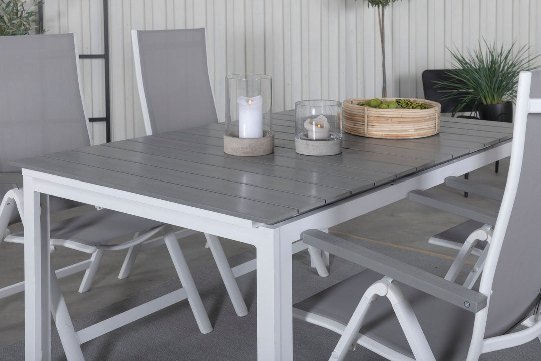 Venture Home Levels Table 160/240 - White/Grey+Albany Light 5-pos white alu / Grey Textilene_4