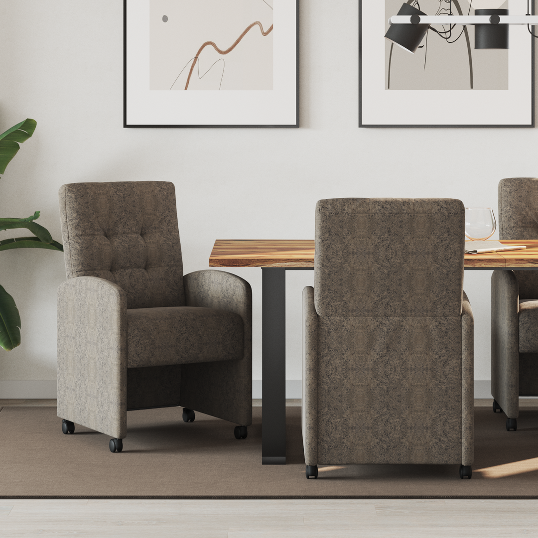 Spisebordsstole med hjul 2 pcs Mørkegrå 58 x 67 x 97 cm