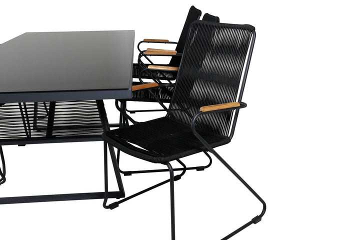 Venture Home Dallas Dining Table+Bois Armchair - Black Alu / Black Rope / Acacia_6
