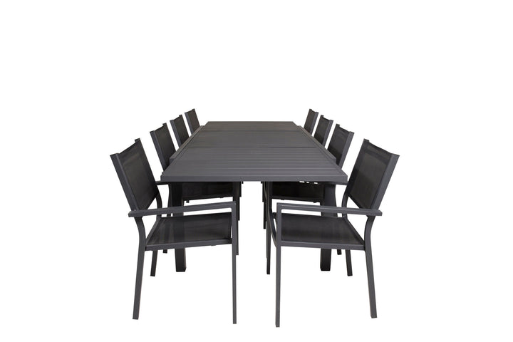 Venture Home Marbella Table 160/240 - Black/Black - Copacabana Stacking Chair - Black/Black 8