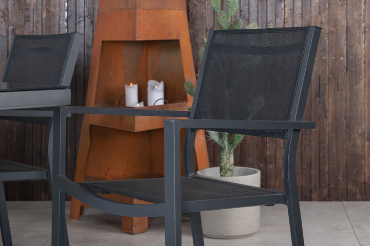 Venture Home Dallas Dining Table+Copacabana Stacking Chair - Black/Black_6