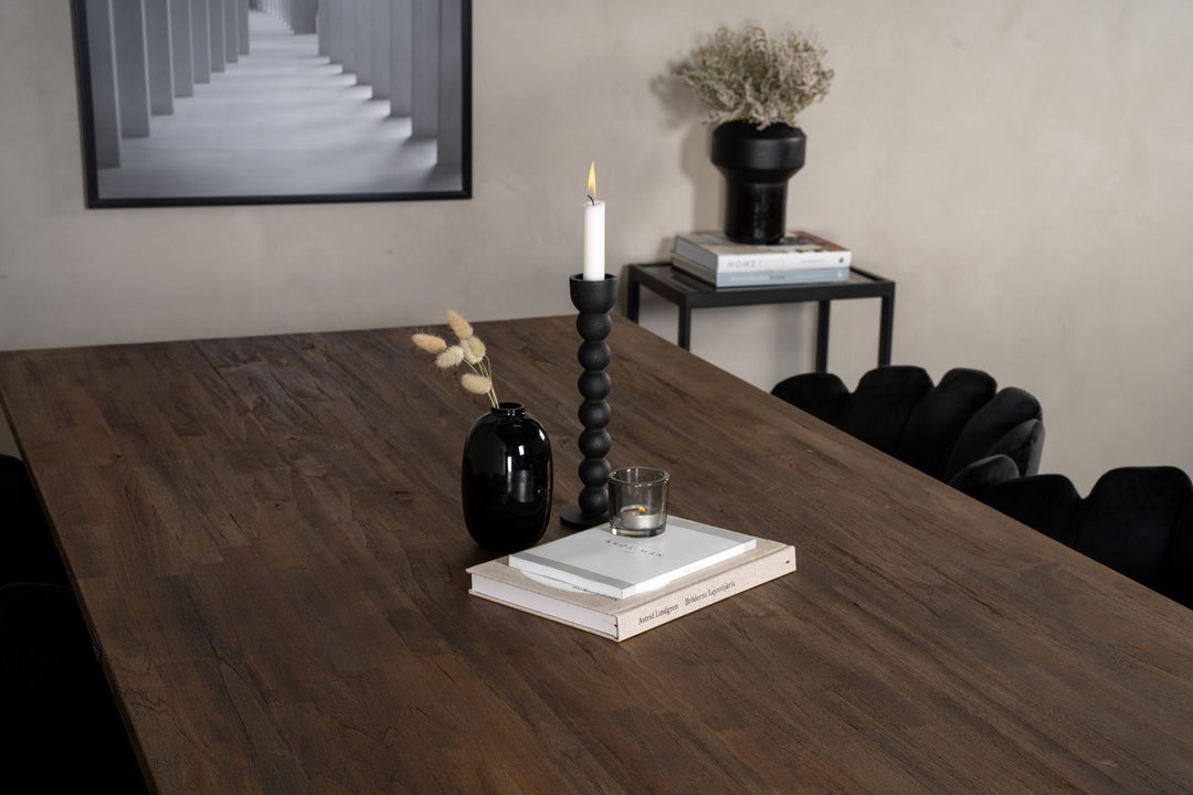 Venture Home Padang Matbord - Svart / mörk Teak - 250*100*H76+Limhamn - Chair - Black Velvet_6