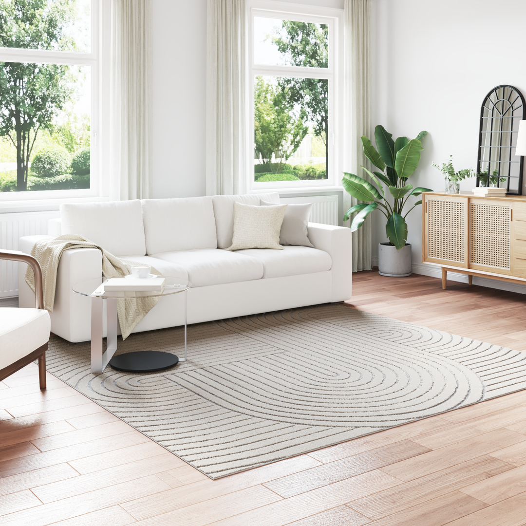 Områdetæpper Firkantet PALMERAS Creme 240 x 240 cm Polyester
