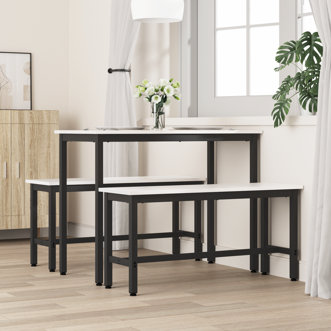Spisebænk Hvid 100 x 32,5 x 49 cm Massivt fyrretræ