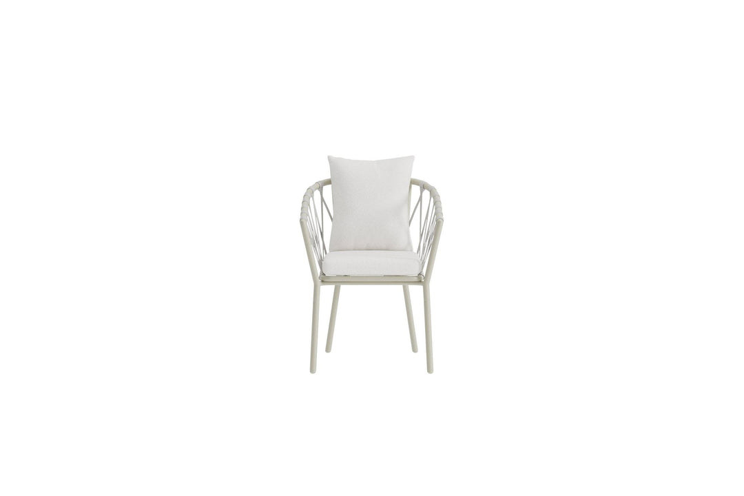 Venture Home Linos Spisebordsstole 2-pak - Beige Stål / Hvid Bouclé
