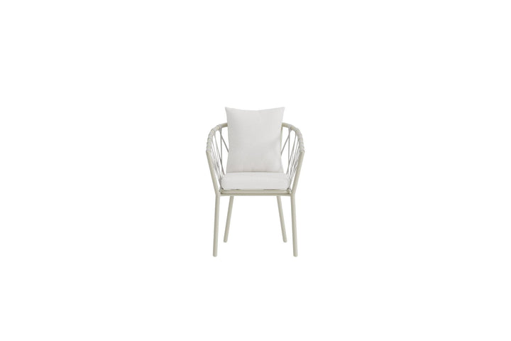 Venture Home Linos Spisebordsstole 2-pak - Beige Stål / Hvid Bouclé