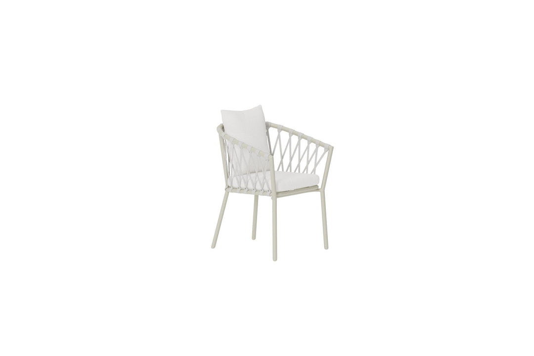 Venture Home Linos Spisebordsstole 2-pak - Beige Stål / Hvid Bouclé
