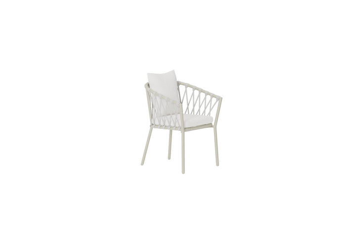 Venture Home Linos Spisebordsstole 2-pak - Beige Stål / Hvid Bouclé