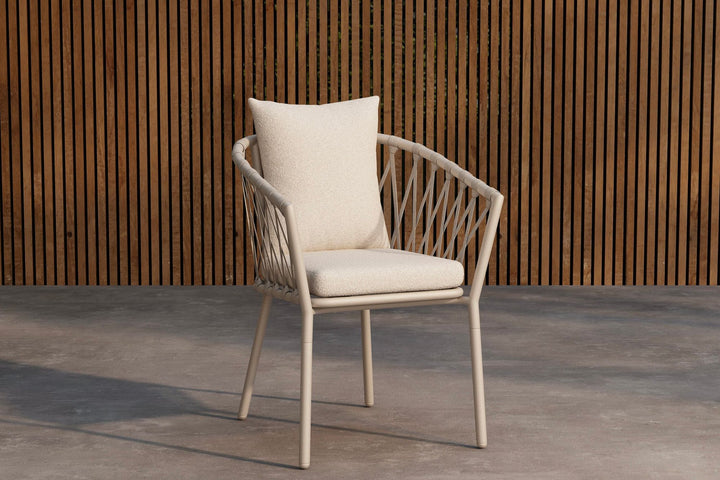 Venture Home Linos Spisebordsstole 2-pak - Beige Stål / Hvid Bouclé