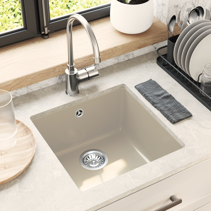 Vask Beige 430 x 460 mm 80% Kvarts og 20% Resin
