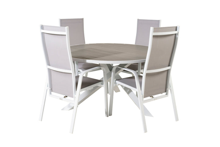 Venture Home Parma Table ø 140 - White/Grey - Copacabana Recliner Chair - White/Grey 4
